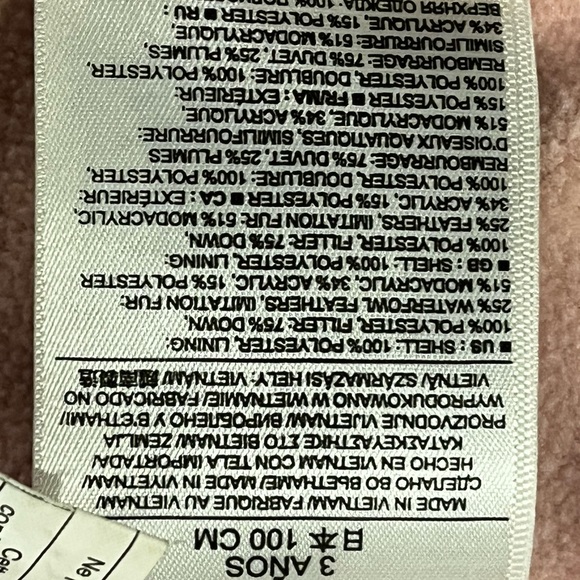 Goat down filled girls winter coat - Picture 3 of 3